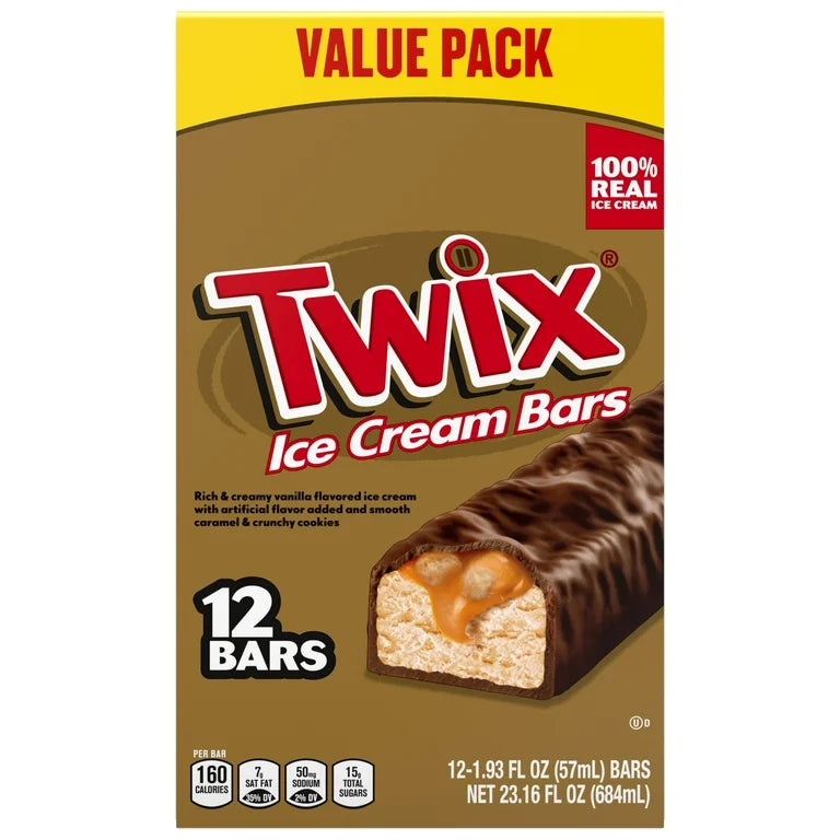 TWIX® Caramel Vanilla Ice Cream Bars – 12 Pack